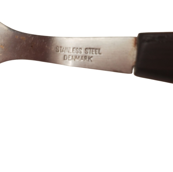 MCM Mini Stainless Steel Slotted Spatula with Wooden Handle. Made In Denmark. - Picture 3 of 6